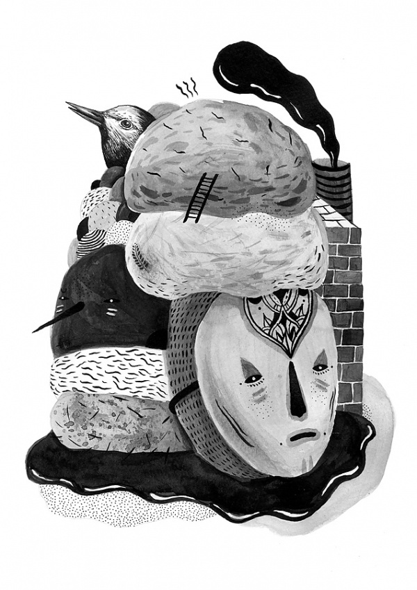 ILLUSTRATION | Flickr - Photo Sharing! #saddo #white #watercolours #black #illustration #and