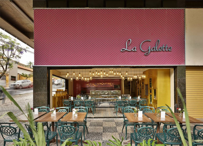 Golden Vintage Style Decor of a Patisserie