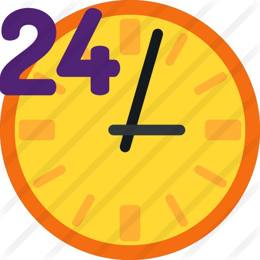 See more icon inspiration related to time and date, 24, 24 hours, phone call, customer service, help, information, info, technology, time and clock on Flaticon.