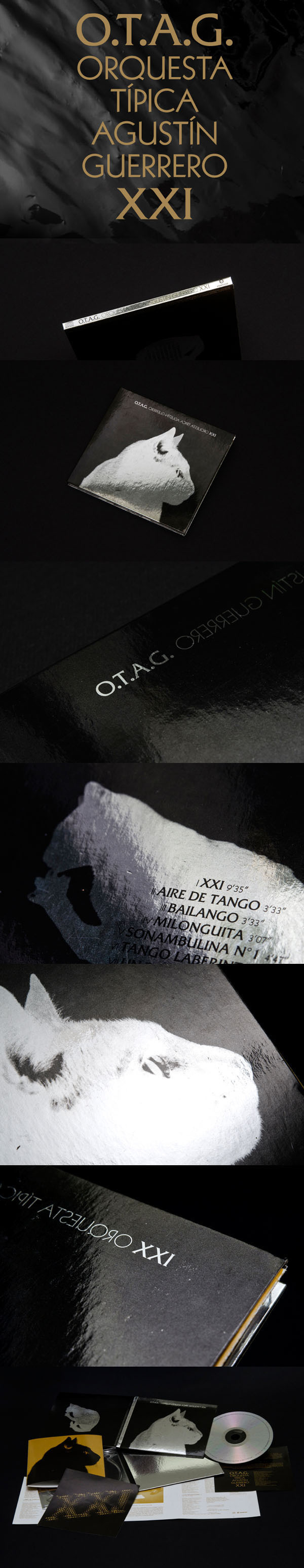 Tango album design OTAG XXI #album #edition #digipack #argentina #silver #classic #packaging #retro #cat #record #mirror #musica #vinyl #otag #xxo #music #tango #special #xxi #cd