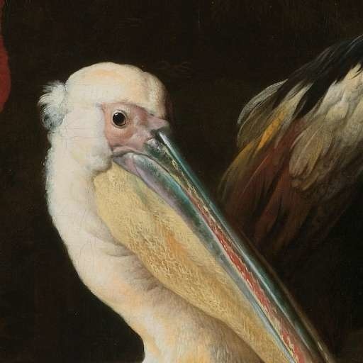 A Pelican and other Birds near a Pool, Known as 'The Floating Feather', Melchior d'Hondecoeter, c. 1680 - Search - Rijksmuseum