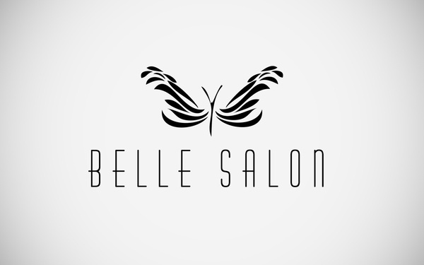 Belle Salon #salon #branding #nouveau #hair #butterfly #art #logo