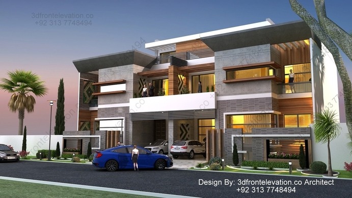 Beautiful and Modern duplex House Design with 2 gate and 6 bed room