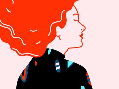 Illustration for a Design Fair Flyer #illustration #girl #woman #red #vector