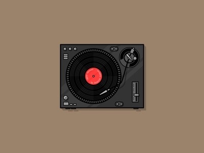 Record Player by Mathijs Lemmers #flat #player #record #lp #illustration #vinyl