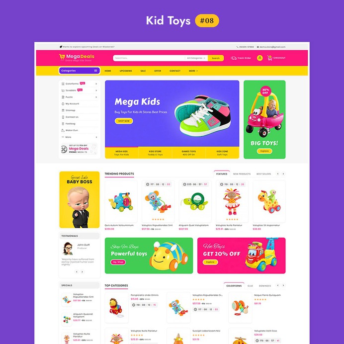 #MegaDeals #Kid #Toys - #Multipurpose #Mega Store - #Prestashop #Responsive #Theme | #TemplateTrip #eCommerce #Website #Design #Template