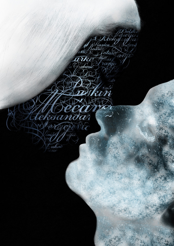 Posters & Illustrations 112 #limited #theater #croatia #blizzard #gavella #silhouette #poster #calligram #man #ice #typography