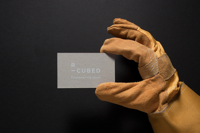 R-CUBED Business Card #restoration #glove #business #construction #branding #r-cubed #contemporary #hot #industrial #photography #minimal #studio #stationery #cards #foil
