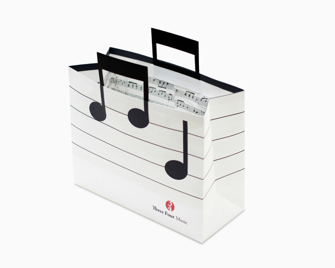 Music shopping bag design #music #musicnotes #shoppingbag #paper #bag #marketing #notes #print