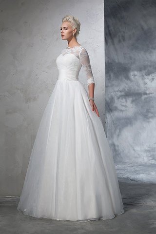Robe de mari&eacute;e longue de mode de bal appliques en 3/4 manche en organza - photo 6