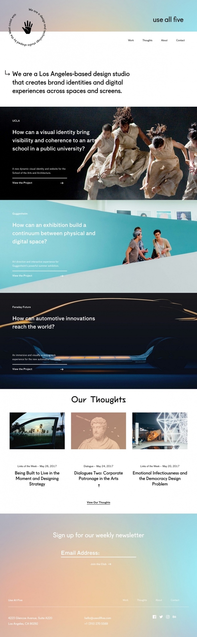 Use All Five - Mindsparkle Mag - Use All Five is a Los Angeles-based design studio that creates brand identities and digital experiences acr
