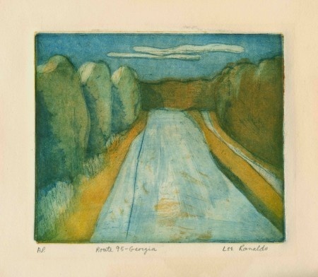 Route 95 Georgia (1977), 3 color, 3 plate etching #youth #painting #tree #road #lee #sonic #ranaldo