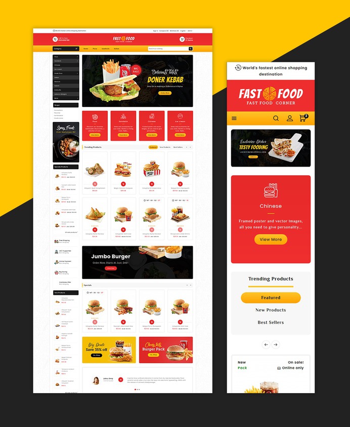 #FastFood & #Drinks #Corner – #Prestashop #Responsive #Theme | #TemplateTrip #eCommerce #Website #Design #Template