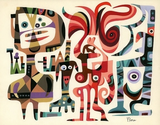 Jim Flora :: Fine Art Print :: Chance Encounter #jim #illustration #flora