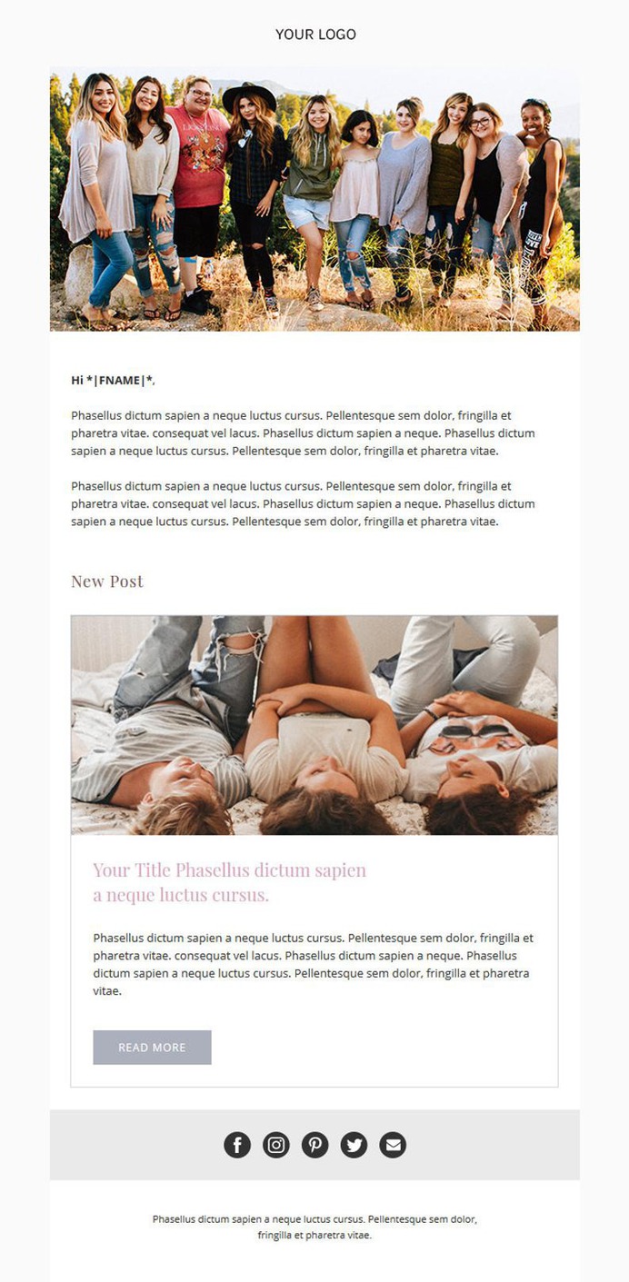 Mailchimp email template for bloggers Responsive Blogger image 1