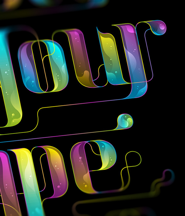 OFFF & Showusyourtype on Behance #lettering #showusyourtype #bubbles #color #black #iris #offf #type #typography