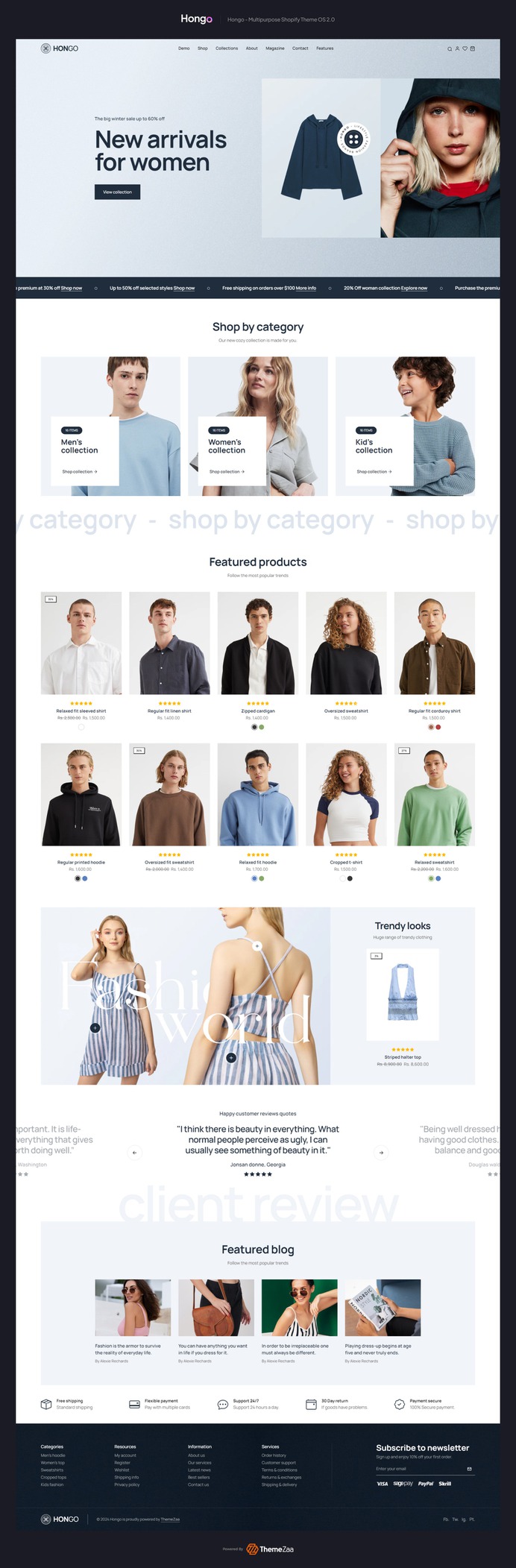 Designing a fashion-forward online store just got easier with the #Apparel #Hongo #Shopify #theme. Tailored for the #fashion industry, this theme combines aesthetic appeal with powerful functionality, making it perfect for clothing, accessories, and footwear stores.

Whether you're launching a new collection or giving your store a fresh look, Hongo Apparel is the perfect foundation for a stylish and efficient #eCommerce experience.
