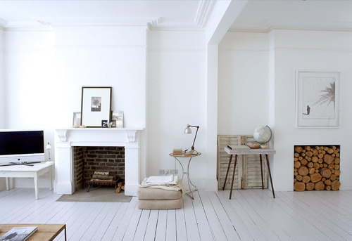 Alabaster House. Photo credit: http://www.1st option.net #white #fireplace
