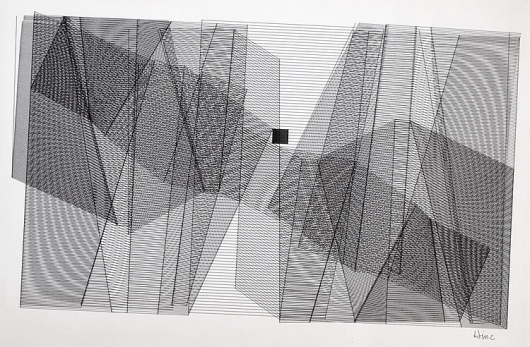 Our lives today are not conducted in linear terms. They are much more... - but does it float #abstract #hinz #bill #geometric #art #drawing