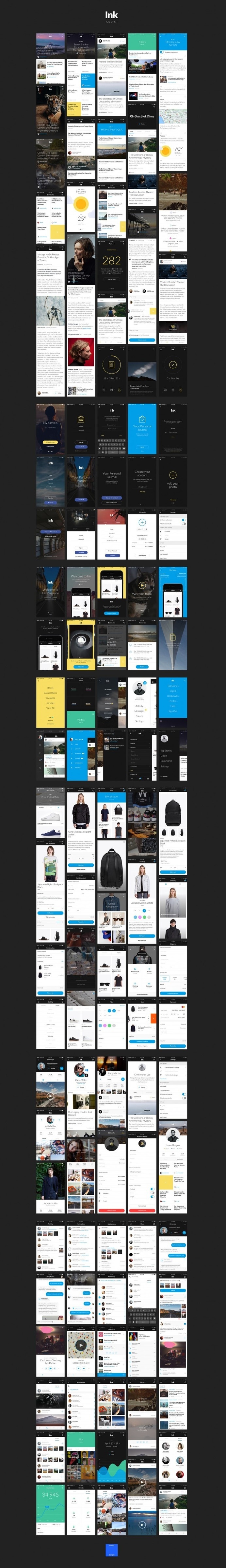 Ink UI Kit – 120+ iOS screens