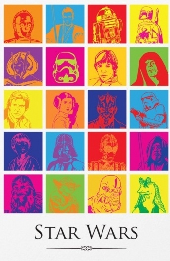 Artist Combines The Contemporary And Classic For 'Star Wars' Posters - DesignTAXI.com #pop #color #wars #illustration #star #poster