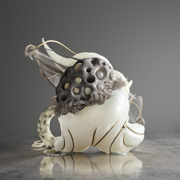morbo organic 3d sculptures exhibition art sixnfive studio design inspiration designblog www.mindsparklemag.com