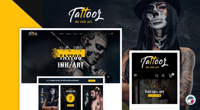 #Tattooz - #Ink #Art & #Machine - #Prestashop #Responsive #Theme #eCommerce #Website #Design #Template