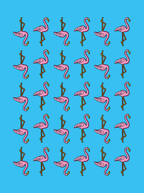 Ben Biondo STAY COOL #flamingo #pattern #tropical #print #retro #icons #paradise #80s