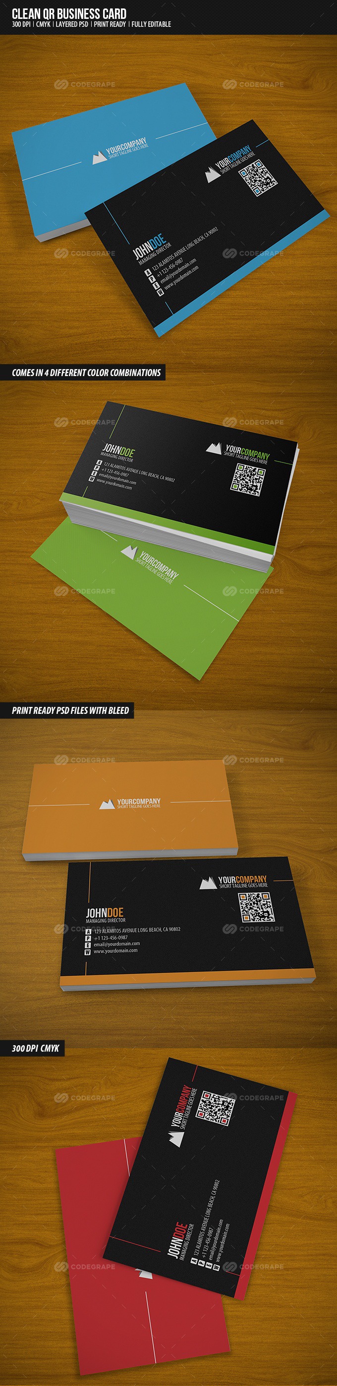 Clean QR Business Card