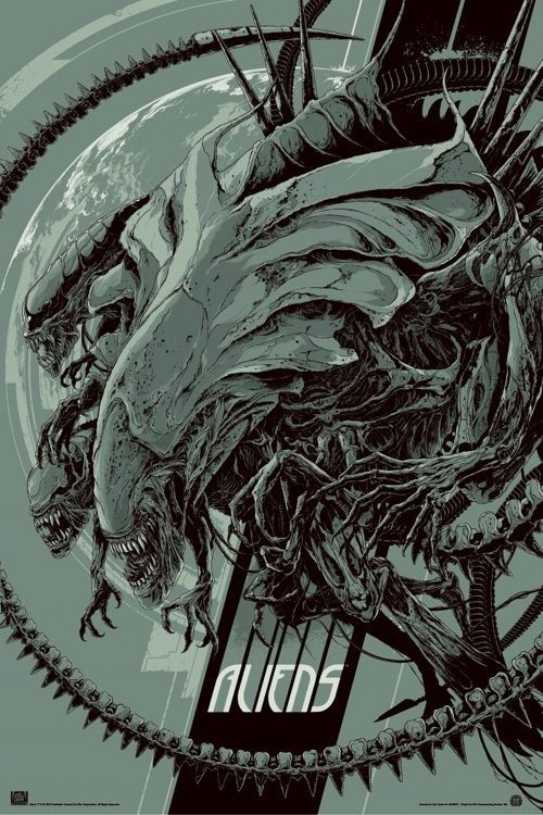 Aliens poster via this isn't happiness™ #design #fi #sci #space #james #aliens #poster #film #monster #cameron