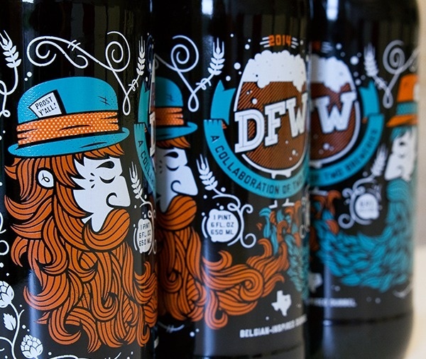 DFW: Collaboration Beer by All The Pretty Colors (Nathan Walker) @atpcdesign #beer #packaging #design #pretty #label #all #the #illustration #colors