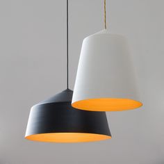 CIRCUS by Corinna Warm Exterior colours: Matt white/ Matt black Interior colour: Textured with antique gold metallic. Materials: Aluminum SMALL 18cm height x 15.4cm diameter MEDIUM 42.3cm height x 36cm diameter LARGE 31.4cm height x 56cm diameter