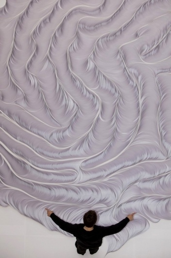Rippling Installation Made of 10,000 Strips of Paper - My Modern Metropolis #paper #waves #art