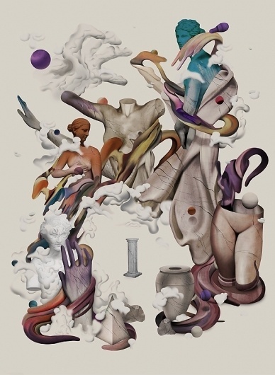 Album Art on the Behance Network #abstract #mario #geometry #design #statue #illustration #art #hugo