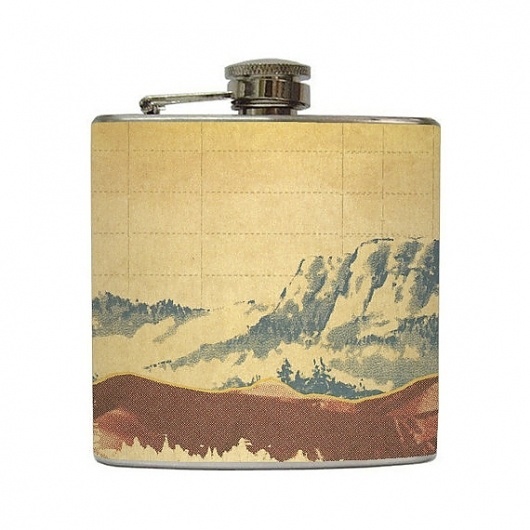 Mountain Landscape Whiskey Flask Traveler Camping by LiquidCourage #flask #landscape #alchohol #mountains #package