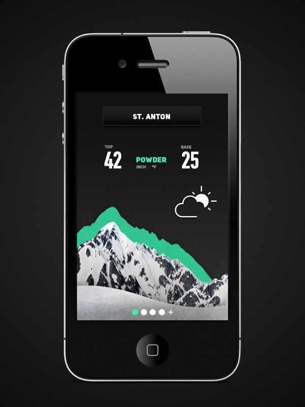 Frends Snow app on Behance #information #weather #ski #snow #app #mountains