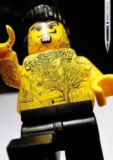Pilot Extrafine: Lego Tattoos | NiceFuckingGraphics! #lego #advertisement #pilot #tattoo #extrafine