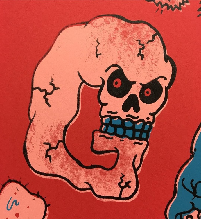 Chris Piascik #illustration #screenprint #skull