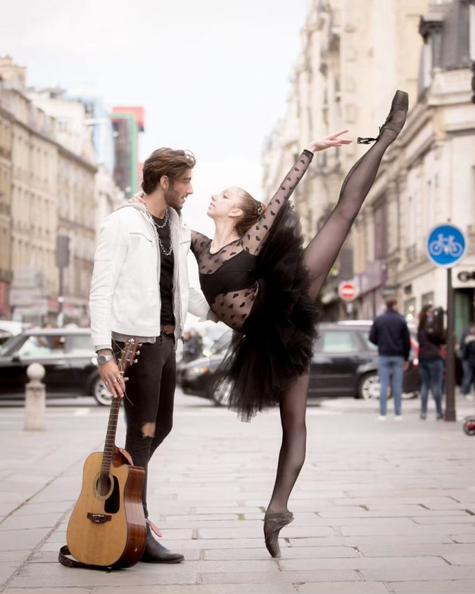 Dancing Ballerinas in the Streets of Paris by Magdalena Martin