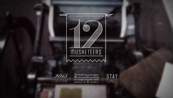12 Musketeers 2013 Letterpress Calendar #banner #branding #ohio #12 #2013 #calendar #design #letterpress #video #placeholder #logo #musketeers