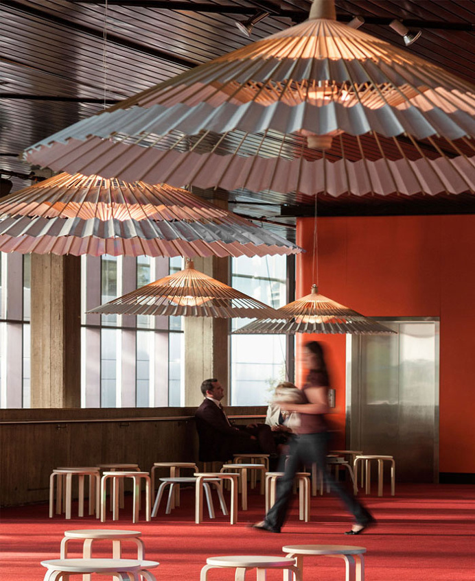 Light Fixture Made of Bamboo Umbrella