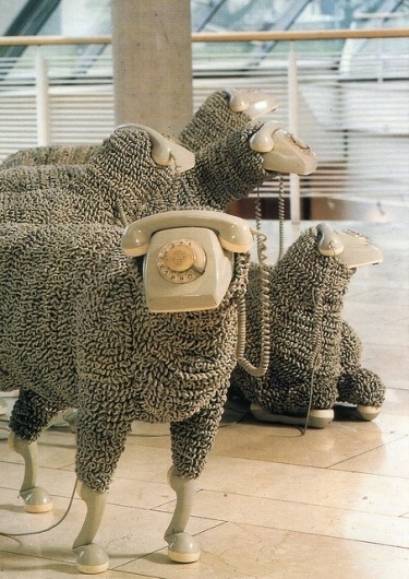 Jean Luc Cornec - telephone sheep object in the Frankfurt Museum of Communications | Flickr - Photo Sharing! #sheep #sculpture #phone #telephone