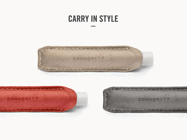 Commodity fragrances. Carrying cases for The Roller. #white #packaging #black #website #perfume #fragrance #photography #cologne #minimal #leather #and #typography