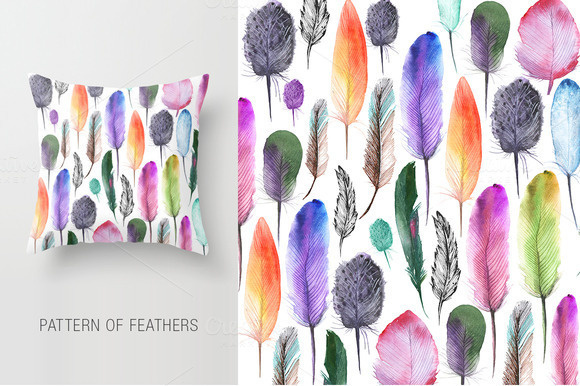 Feathers #watercolor #patternt #design #feathers