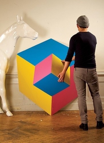 illusion | Flickr - Photo Sharing! #optical #horse #illusion #pink #yellow #graphic #snask #blue