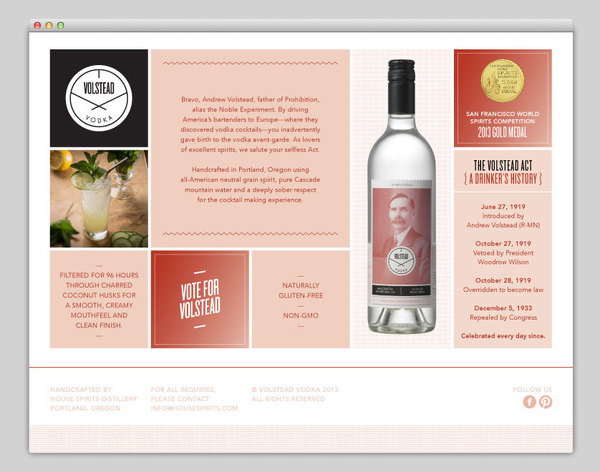 Volstead Vodka Website | Namesake #design #liquor #vodka #layout #web