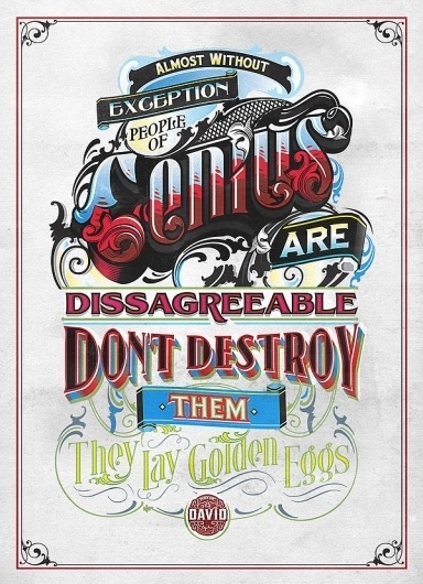 WAY OF THE DAVID on Behance #swash #engraving #illustration #poster #type #david #ogilvy