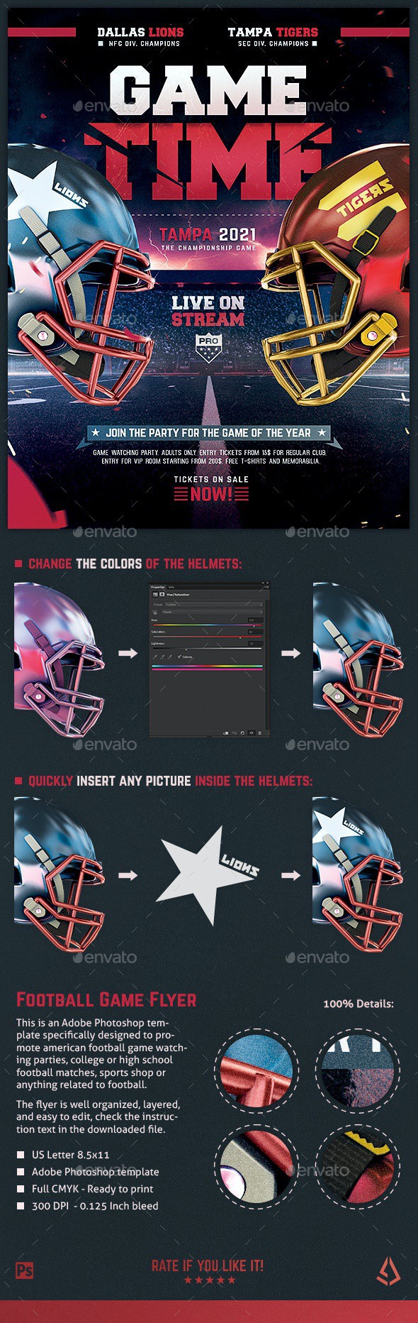 American Football Flyer v14 Football Match Template - Sports Events