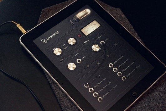 76 Synthesizer iPad App on the Behance Network #dial #ipad #interface #cord #app #knob