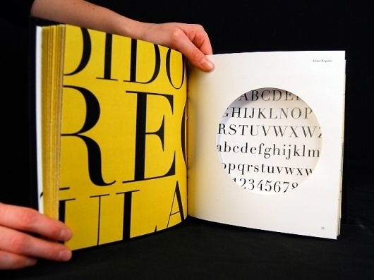 Dever Elizabeth #specimen #yellow #color #book #two #diecut #didot #type #layout #typography